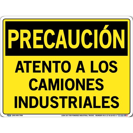 Vestil Vinyl Label Sign, 9-1/2" Height, 12-1/2" Width, Vinyl Label, Rectangle, Spanish SI-C-27-B-LB-011-S